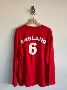 England FC #6 World Cup Red Long Sleeve Shirt  Size XL